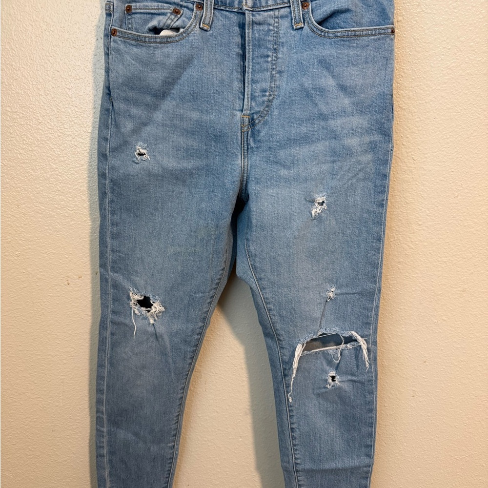 Levi's Light Blue Distressed Skinny Jeans